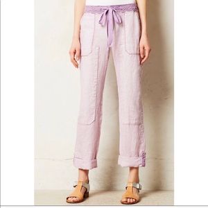 Anthropologie Hei Hei Linen Pants Pale Lavender